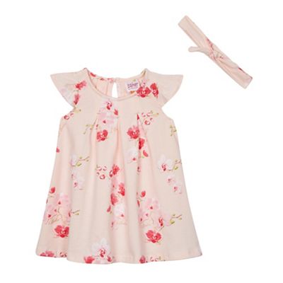 Baby girls' pink orchid print swing dress